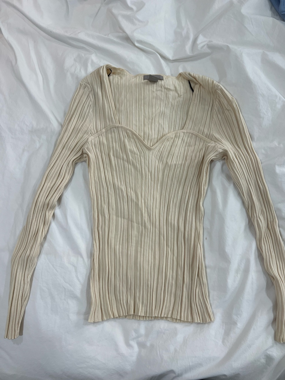 H&M Cream Ribbed Long Sleeve
